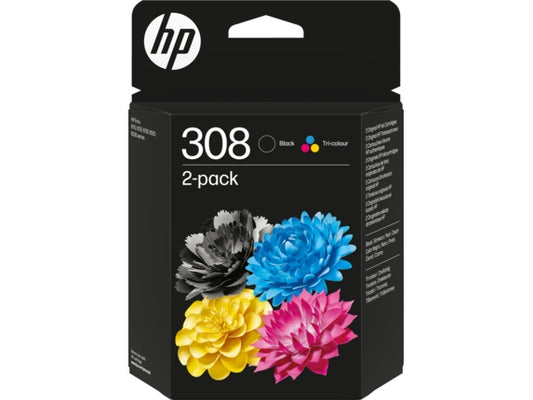 Pack HP 308 Original Negro y Color (6L6S6UE) - Cartuchos de Tinta
