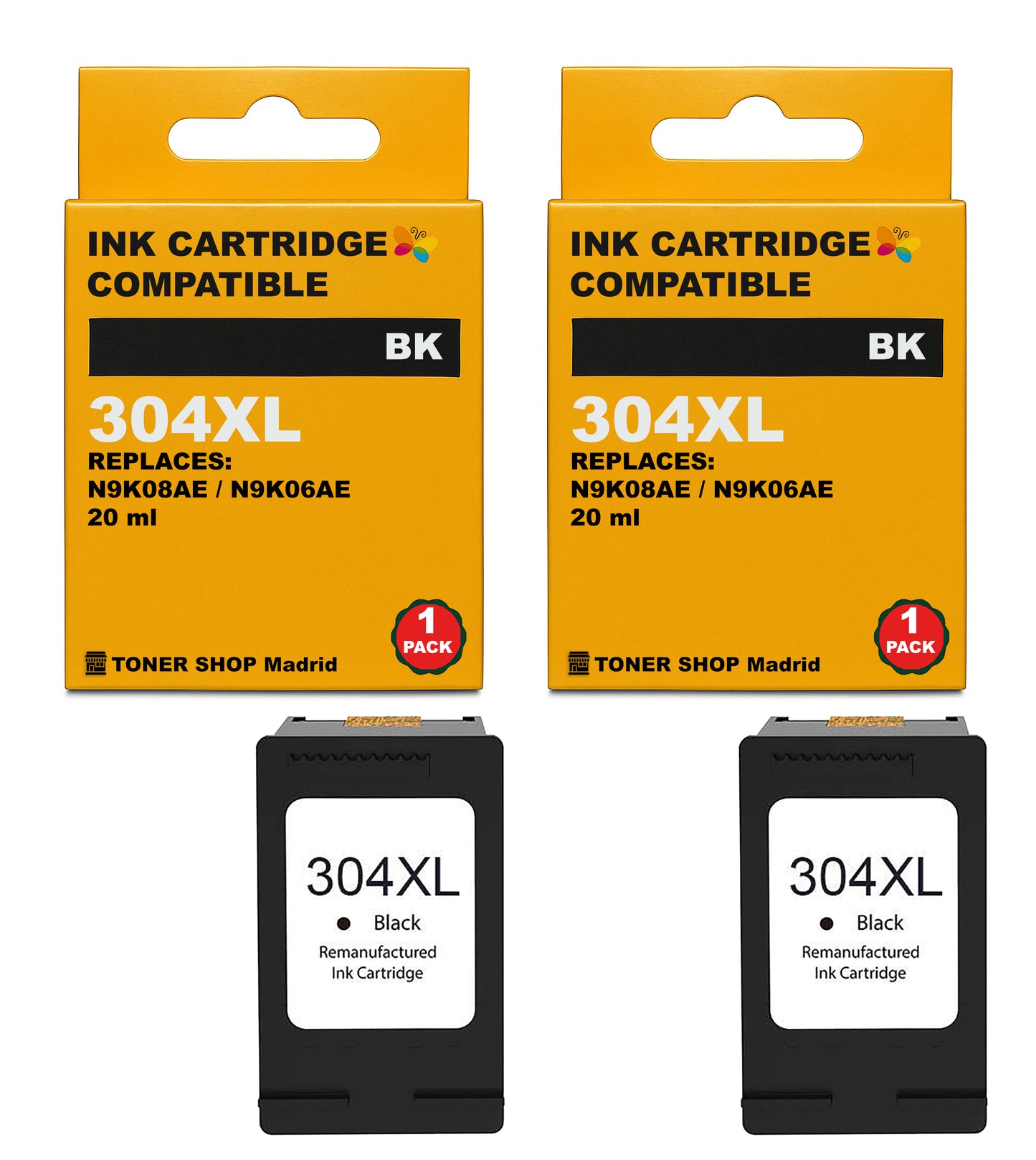 BDink Cartuchos Tinta Remanufacturados HP 304XL Negro y Color (Pack 2)