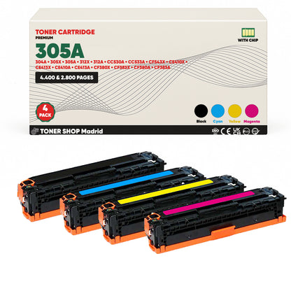 BDink Tóner Compatible HP 305A (Pack 4 CMYK) CC530A CC531A CC532A CC533A