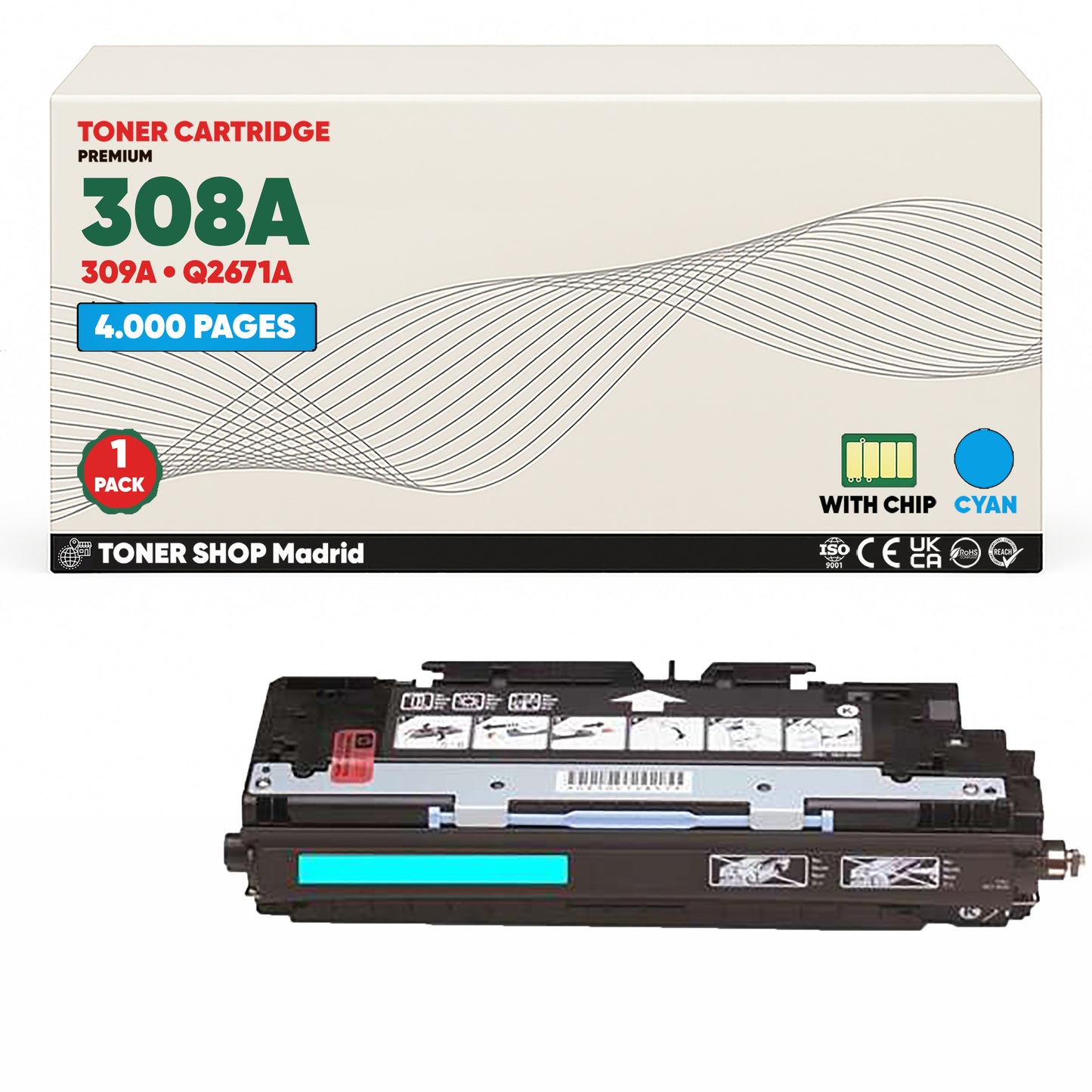 BDink Tóner Compatible HP 308A / 309A (Pack 4 CMYK) Q2670A Q2671A Q2672A Q2673A