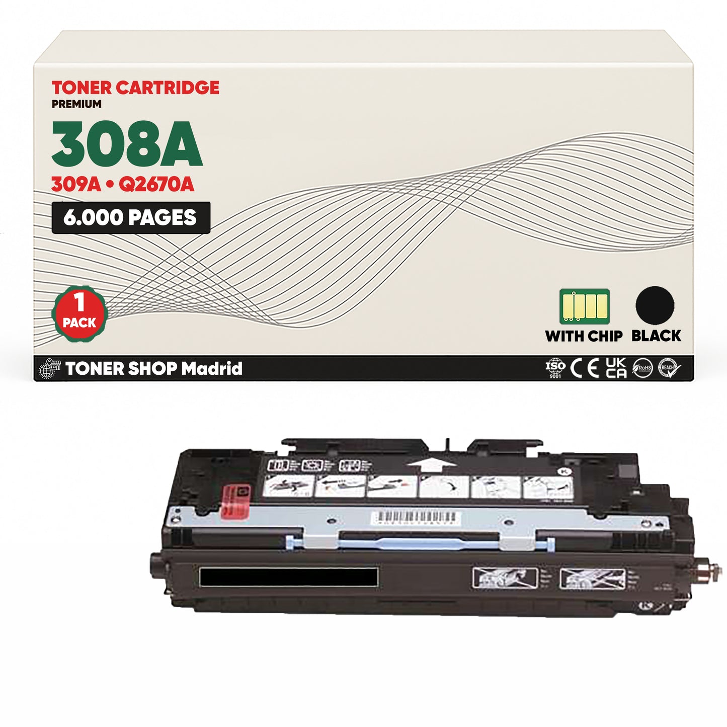 BDink Tóner Compatible HP 308A / 309A (Pack 4 CMYK) Q2670A Q2671A Q2672A Q2673A