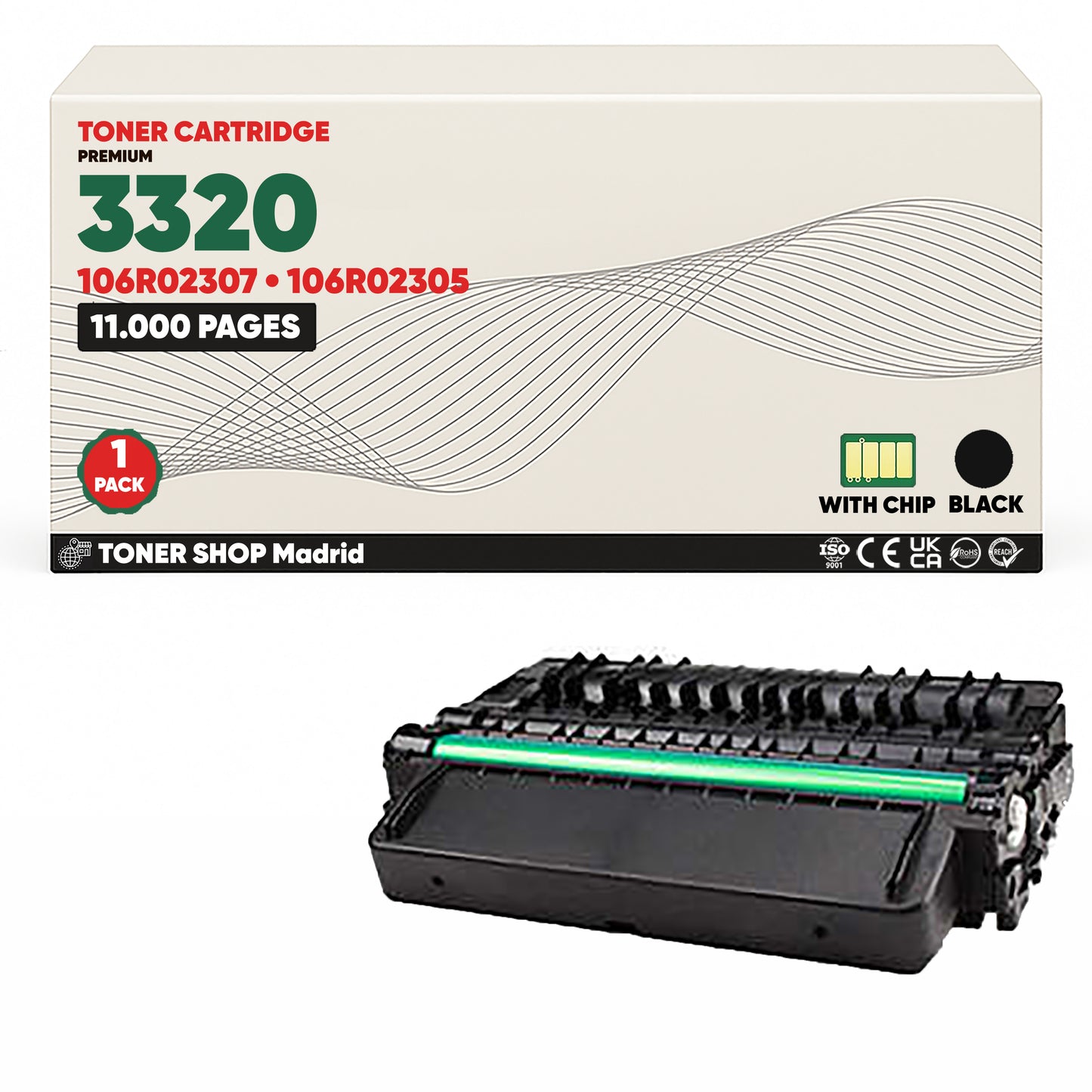 BDink Cartucho Tóner Compatible Xerox Phaser 3320 Negro