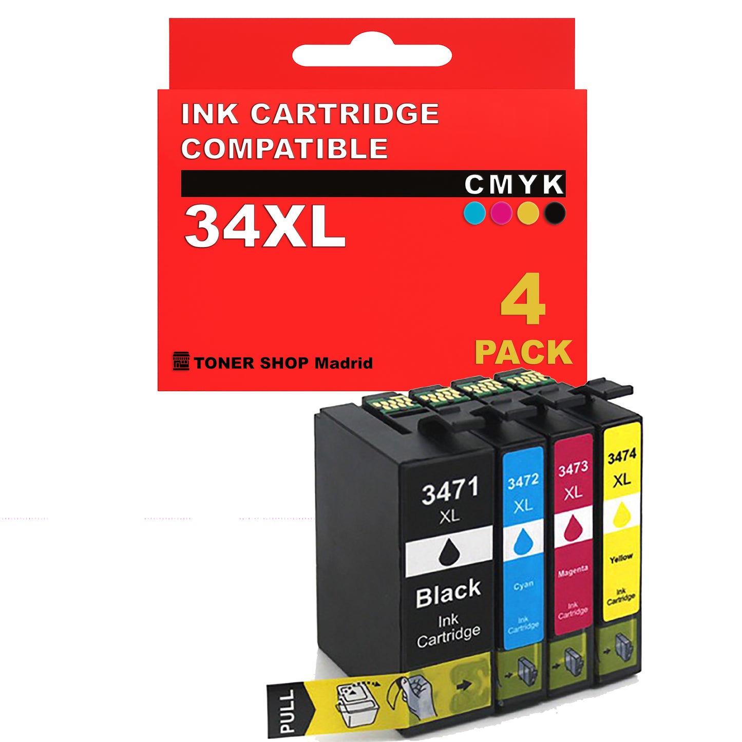 BDink Cartuchos Tinta Compatible Epson 34XL CMYK (Pack 4)