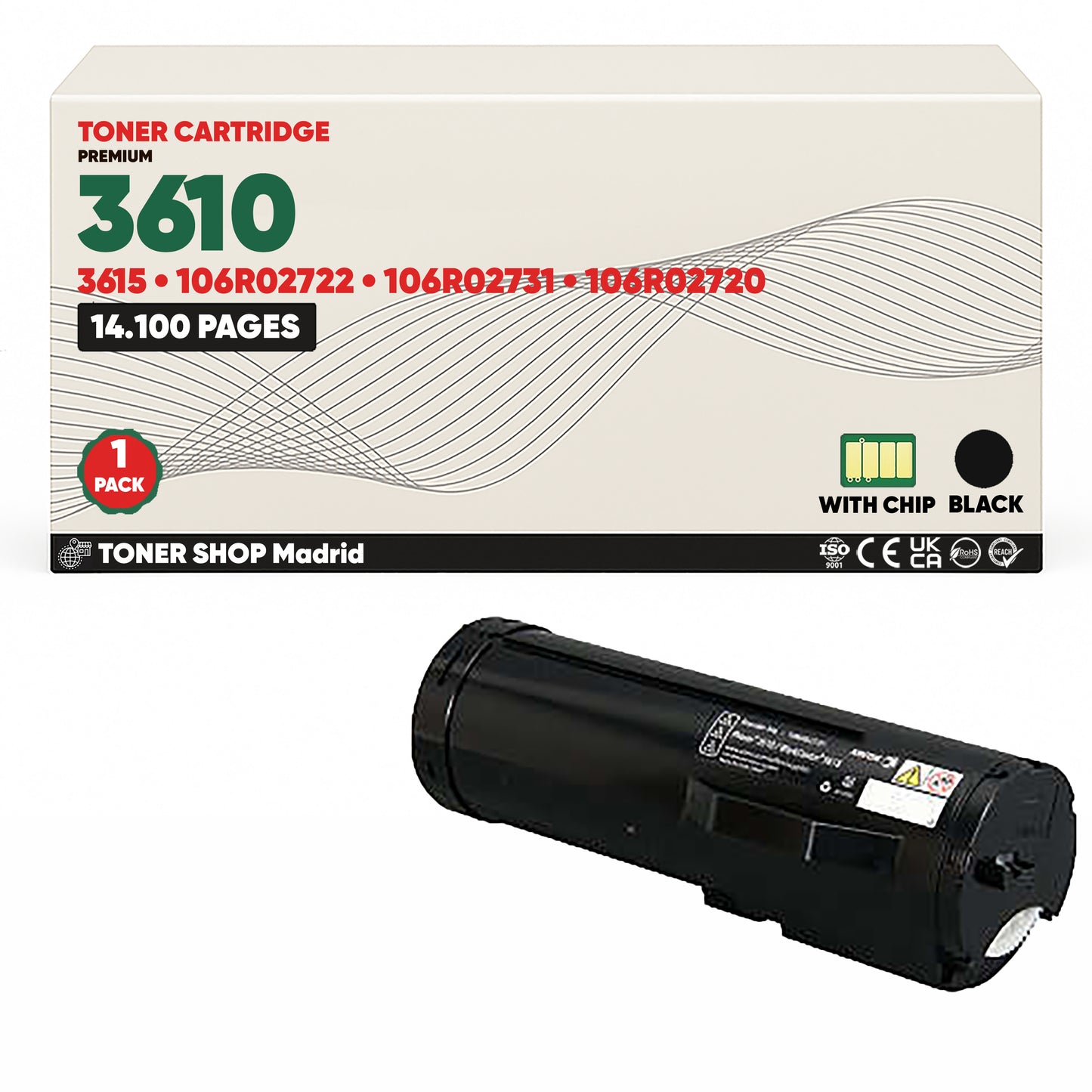 BDink Cartucho Tóner Compatible Xerox Phaser 3610 Negro