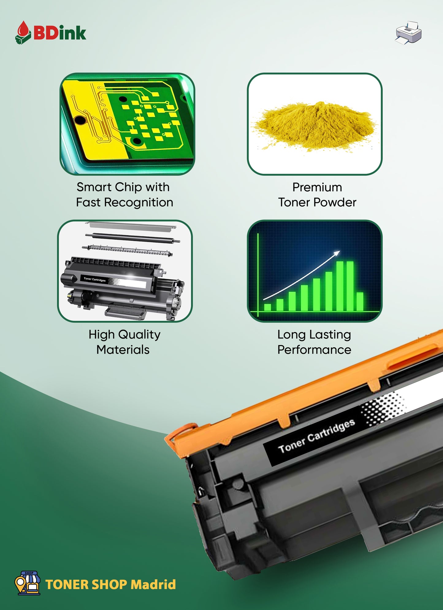 BDink Tóner Compatible Canon 067H  (Pack 4) con Chip