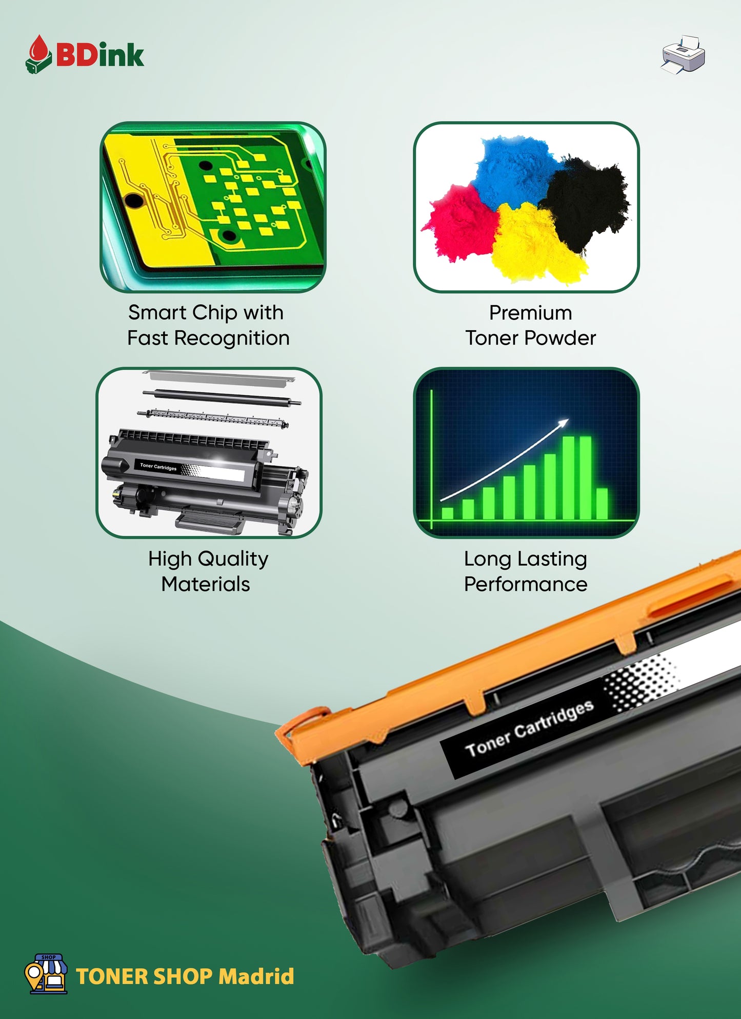 BDink Tóner Compatible Canon 067H  (Pack 4) con Chip