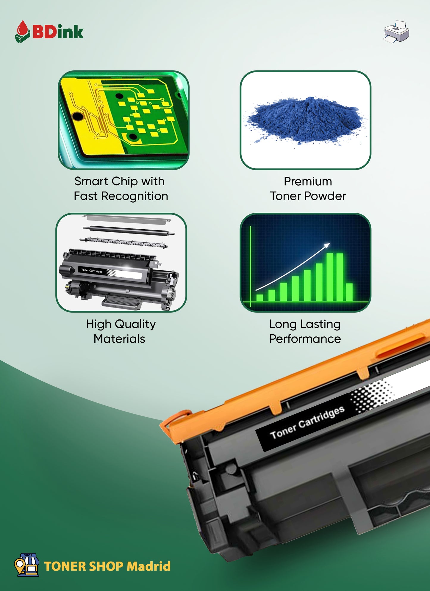 BDink Tóner Compatible Canon 067H  (Pack 4) con Chip