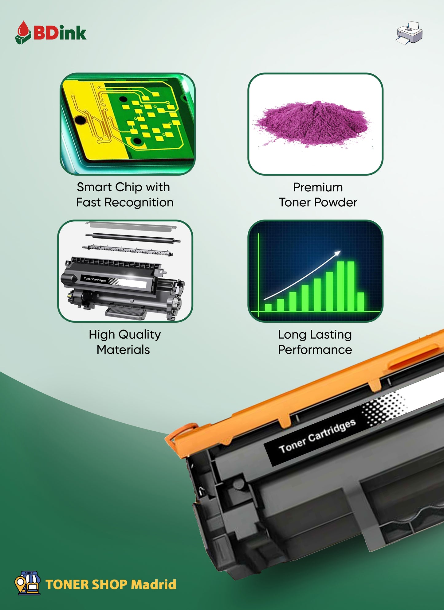 BDink Tóner Compatible Canon 067H  (Pack 4) con Chip