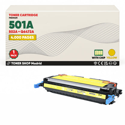 BDink Tóner Compatible HP 501A/502A (Pack 4) Q6470A Q7581A Q7582A Q7583A