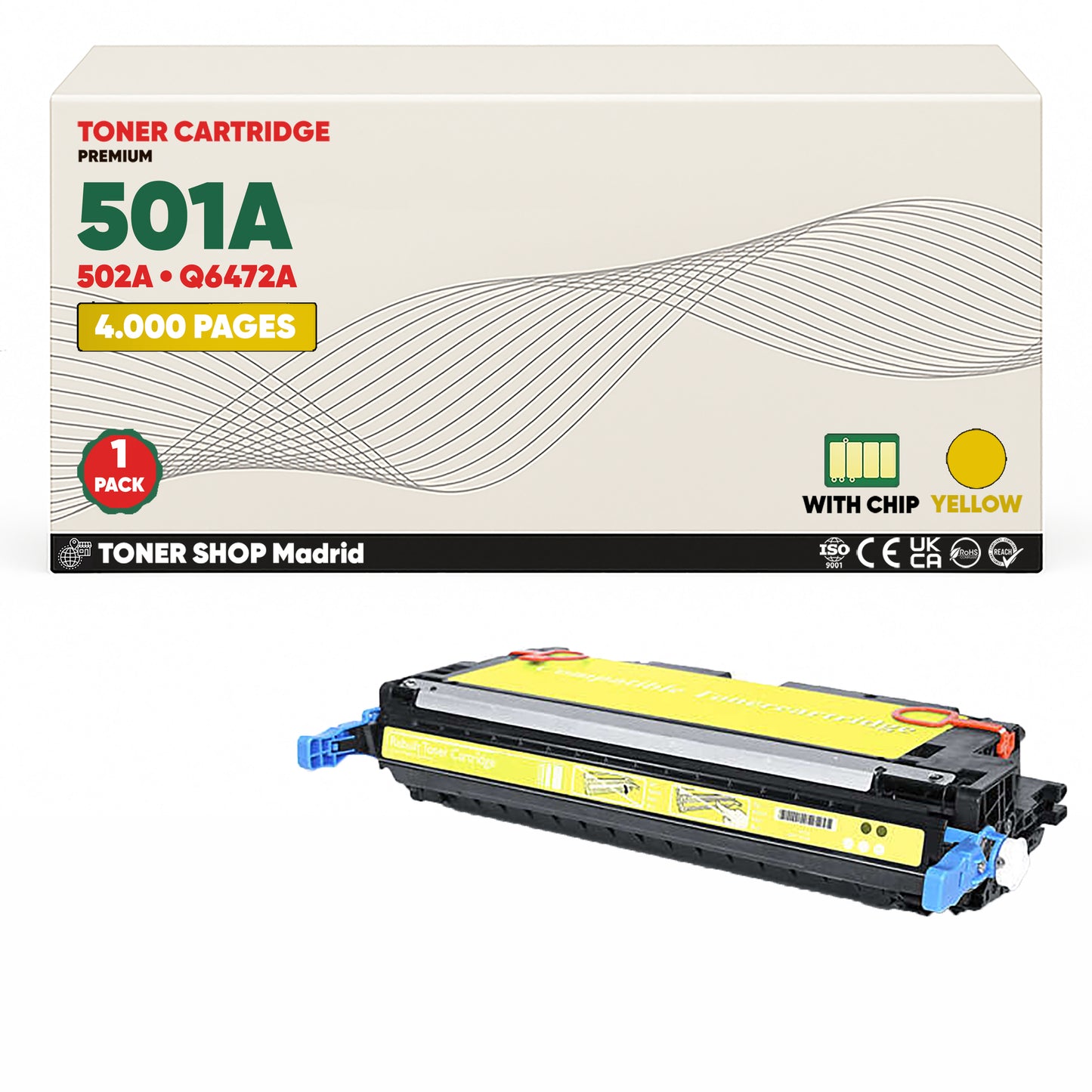 BDink Tóner Compatible HP 501A (Pack 4 CMYK) Q6470A Q6471A Q6472A Q6473A