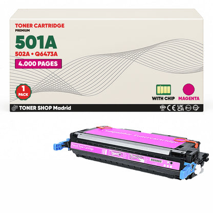 BDink Tóner Compatible HP 501A (Pack 4 CMYK) Q6470A Q6471A Q6472A Q6473A