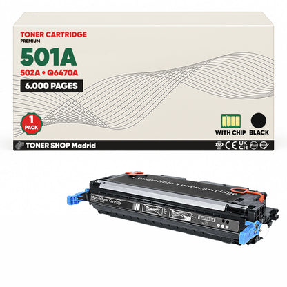 BDink Tóner Compatible HP 501A (Pack 4 CMYK) Q6470A Q6471A Q6472A Q6473A