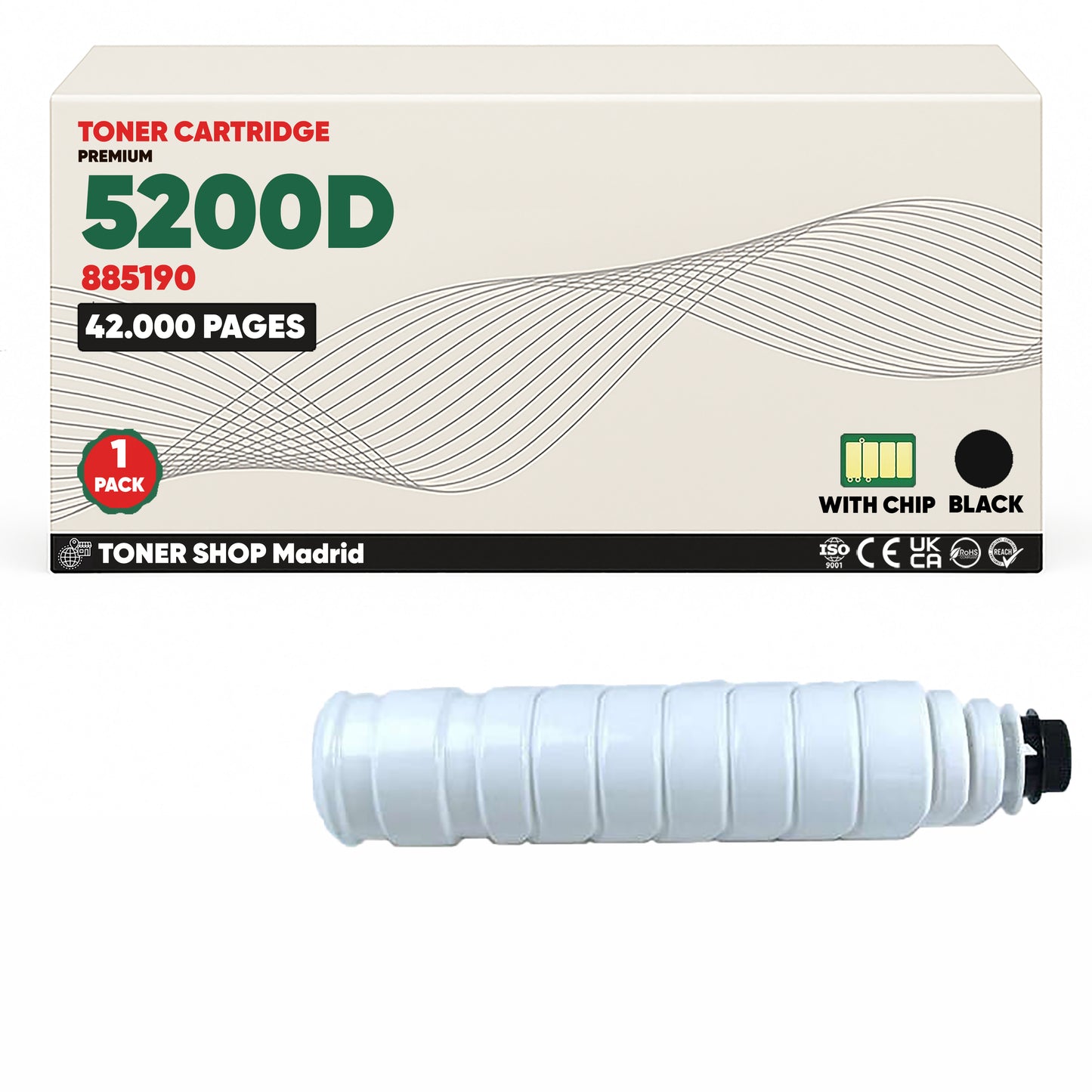BDink Tóner Compatible Ricoh Type 5200D Negro 885190