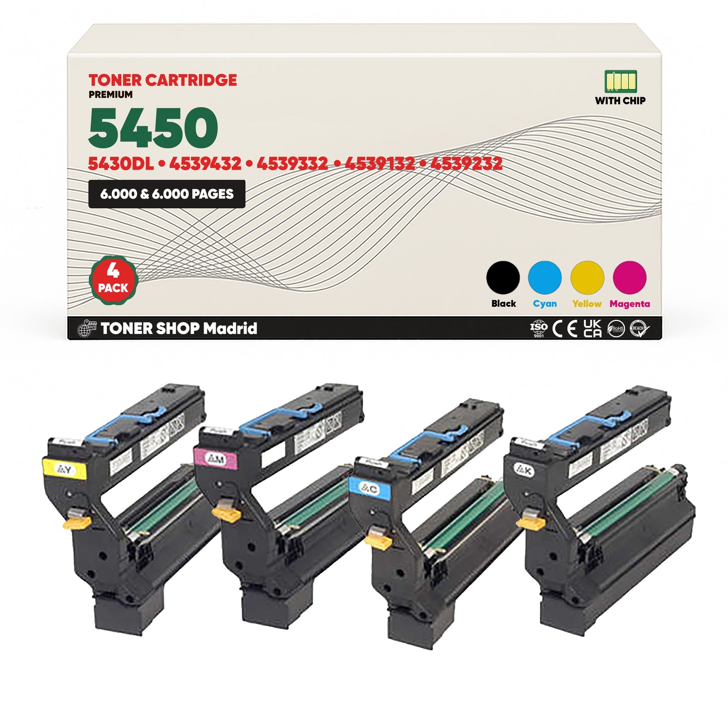 BDink Tóner Compatible Konica Minolta MagiColor 5430DL/5450 (Pack 4 CMYK)