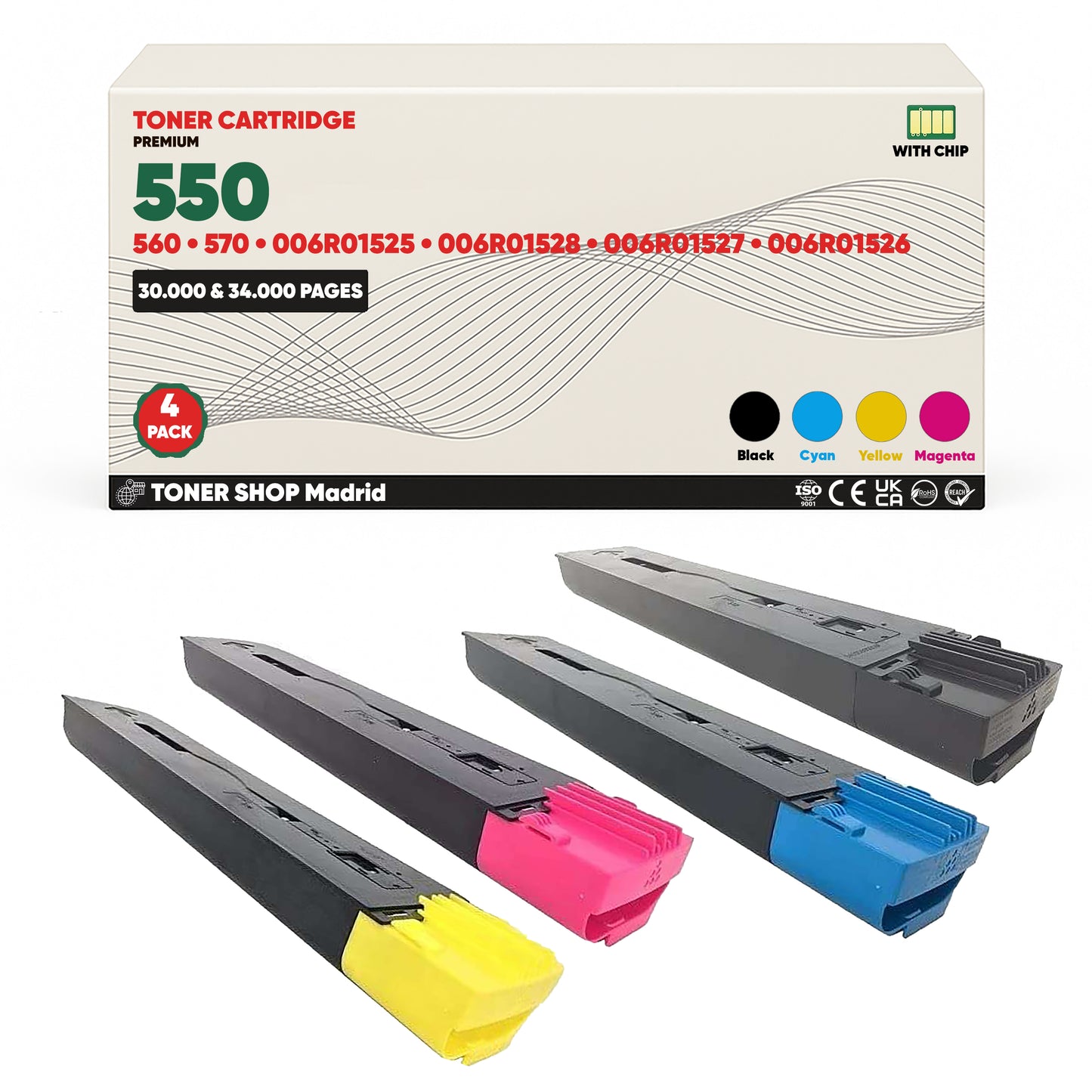 BDink Tóner Compatible Xerox 550/560/570 (Pack 4 CMYK)