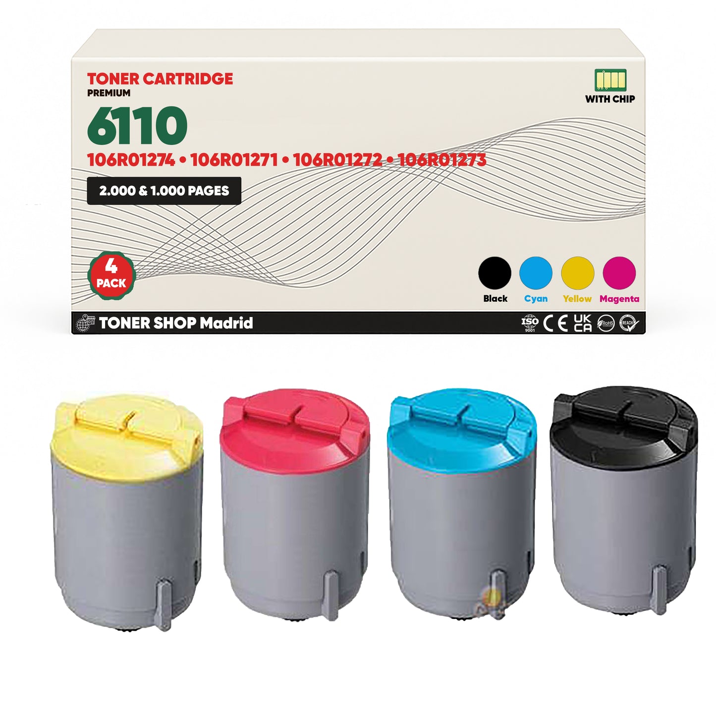 BDink Tóner Compatible Xerox Phaser 6110 (Pack 4 CMYK)