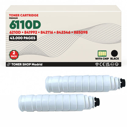 BDink Tóner Compatible Ricoh Type 6110D/6210D Negro 841992/842116/885098