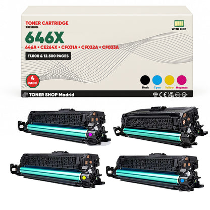 BDink Cartucho Tóner Compatible HP 646X/646A CMYK (Pack 4)