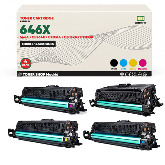 BDink Cartucho Tóner Compatible HP 646X/646A CMYK (Pack 4)