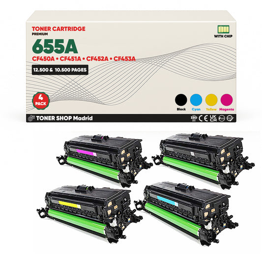 BDink Tóner Compatible HP 655A (Pack 4 CMYK) CF450A CF451A CF452A CF453A