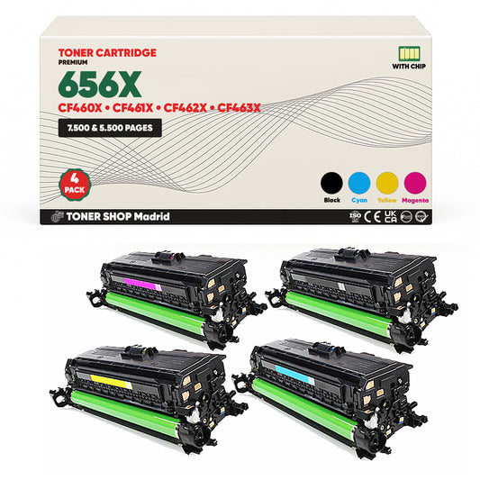 BDink Tóner Compatible HP 656X (Pack 4 CMYK) CF460X CF461X CF462X CF463X