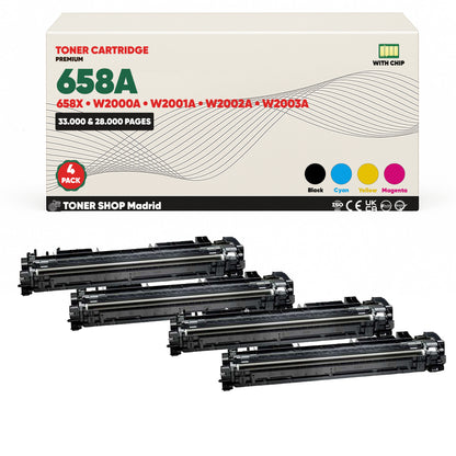 BDink Tóner Compatible HP 658A (Pack 4 CMYK) W2000A W2001A W2002A W2003A