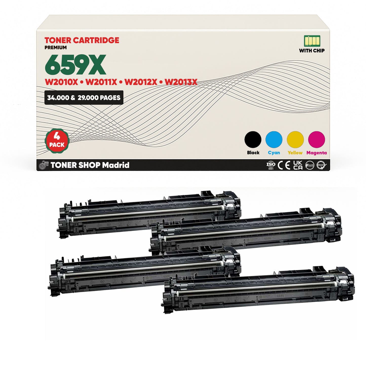 BDink Tóner Compatible HP 659X (Pack 4 CMYK) W2010X W2011X W2012X W2013X
