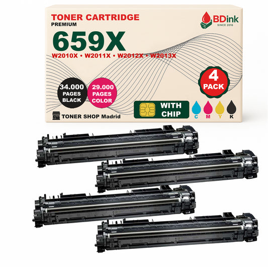 BDink Tóner Compatible HP 659X (Pack 4 CMYK) W2010X W2011X W2012X W2013X