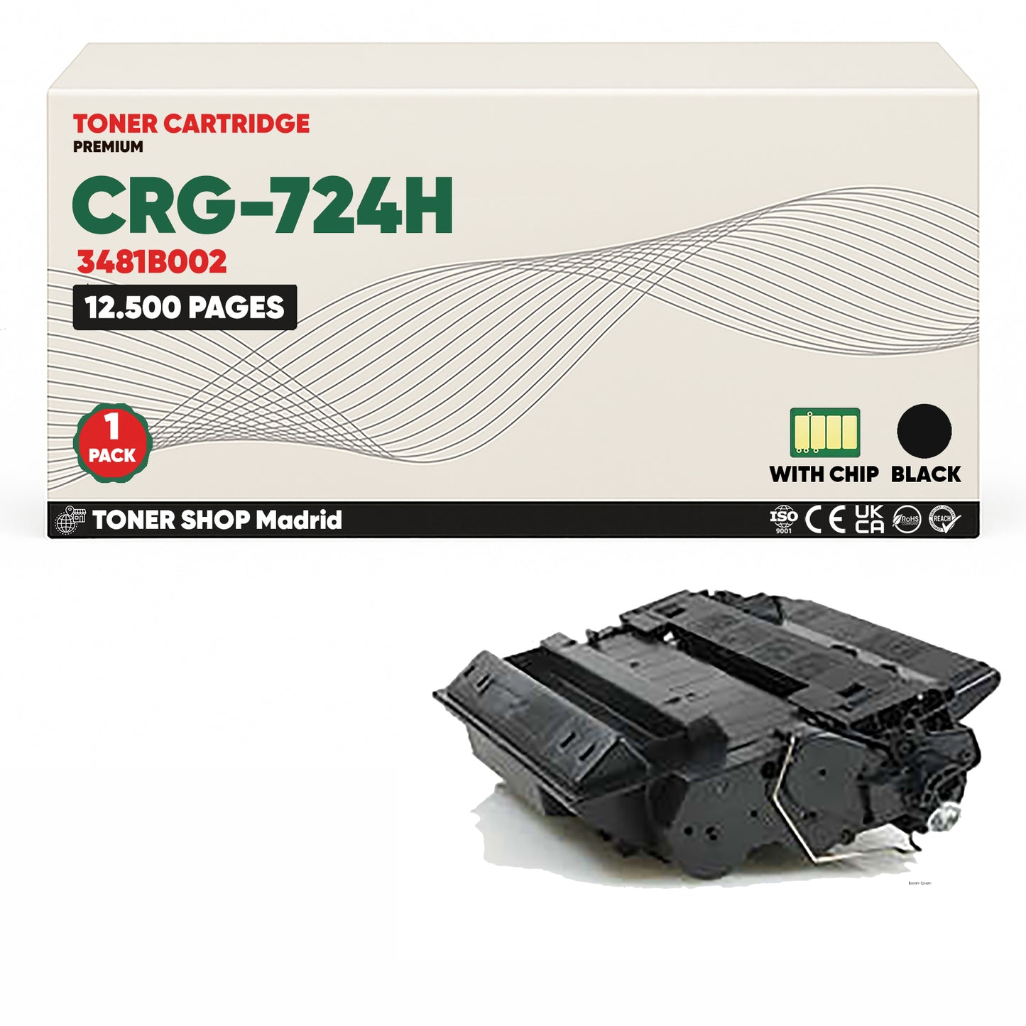 BDink Cartucho Tóner Compatible Canon 724H Negro