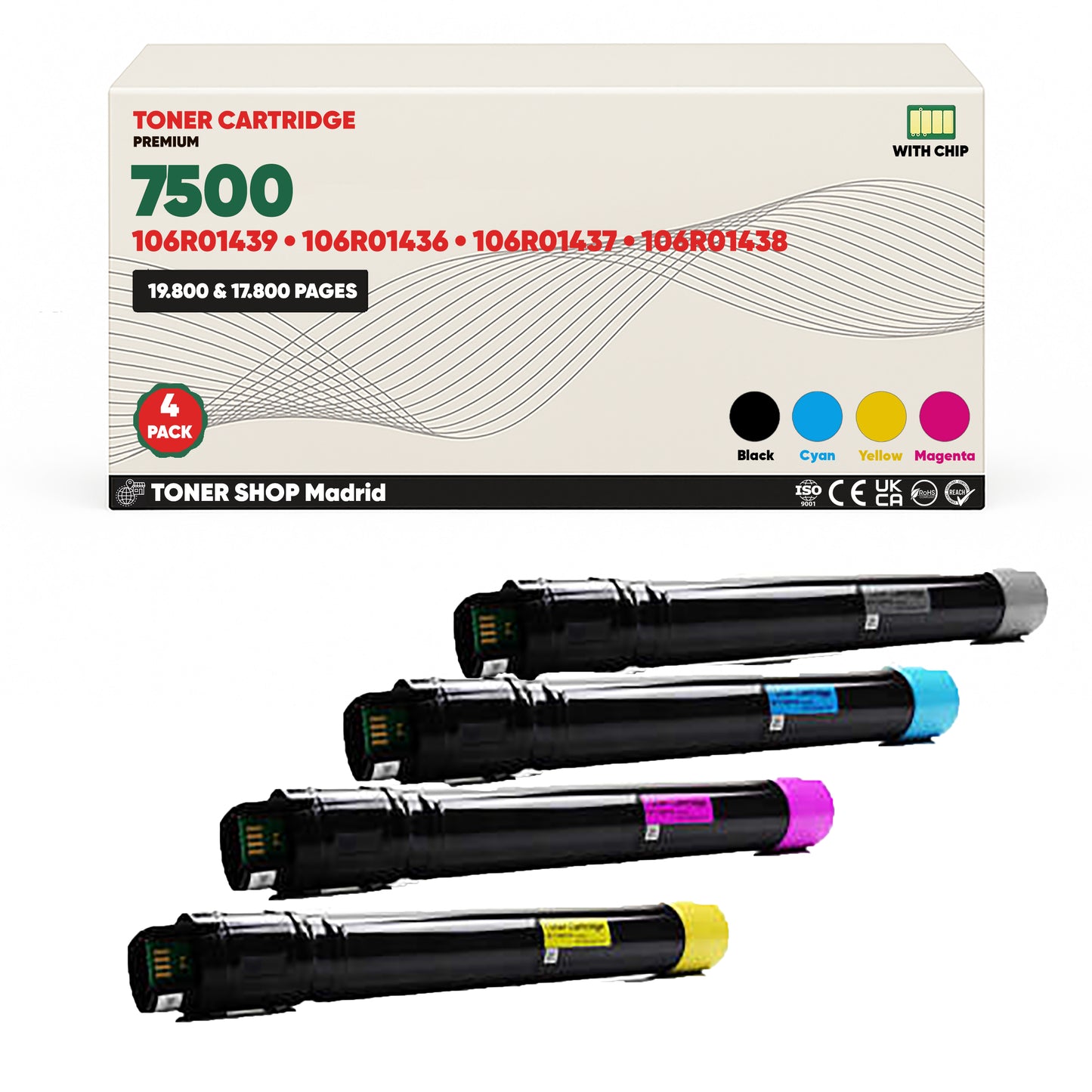 BDink Tóner Compatible Xerox Phaser 7500 (Pack 4 CMYK)