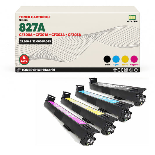 BDink Tóner Compatible HP 827A (Pack 4 CMYK) CF300A CF301A CF302A CF303A