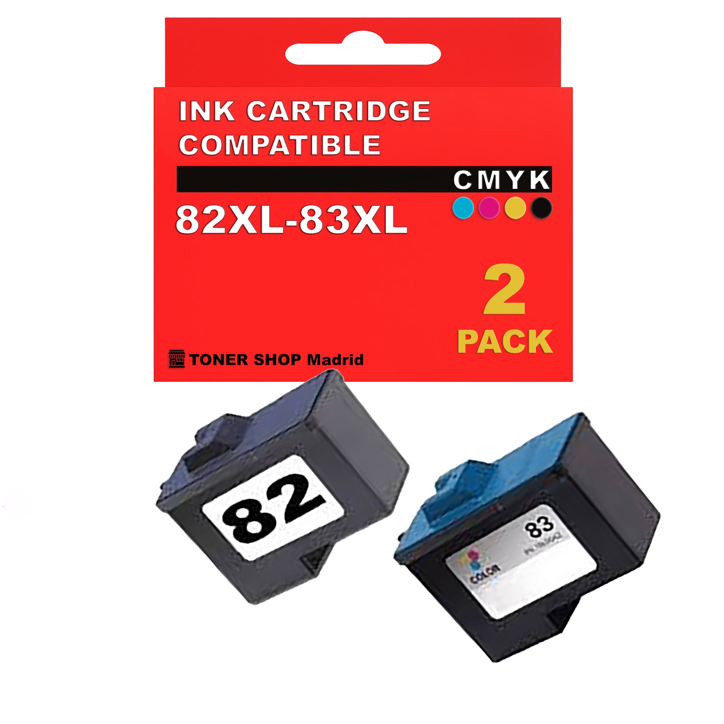BDink Cartuchos Tinta Compatible con Lexmark 82 Negro y 83 Color (Pack 2)