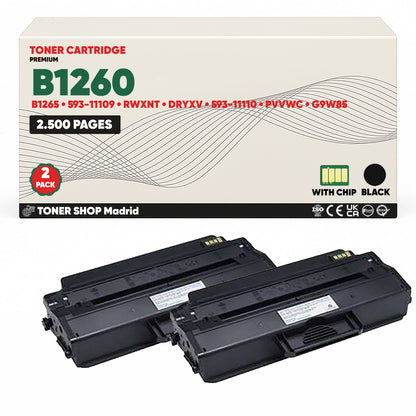 BDink Cartucho/s Tóner Compatible/s Dell B1260/B1265 Negro