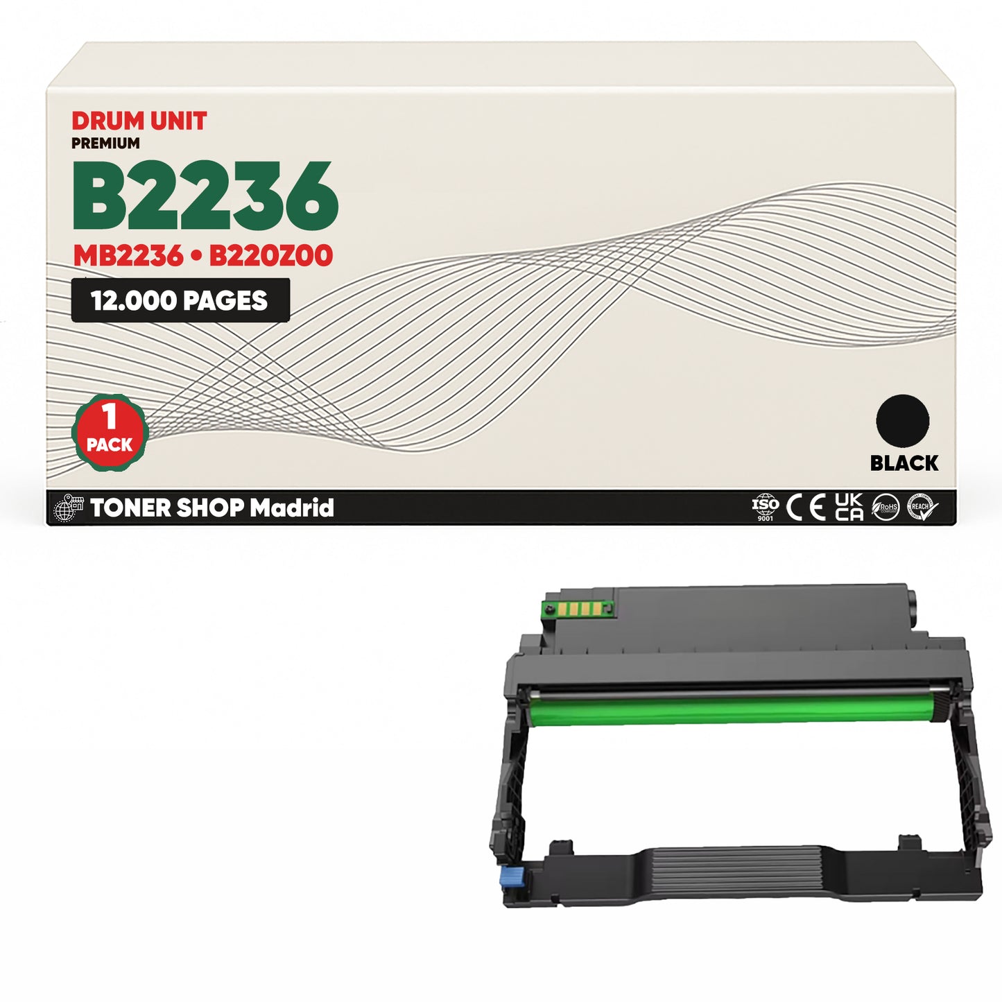 BDink Tambor Imagen Compatible Lexmark B2236 Negro (Drum)