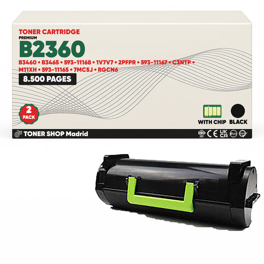 BDink Cartucho/s Tóner Compatible/s Dell B2360/B3460/B3465 Negro