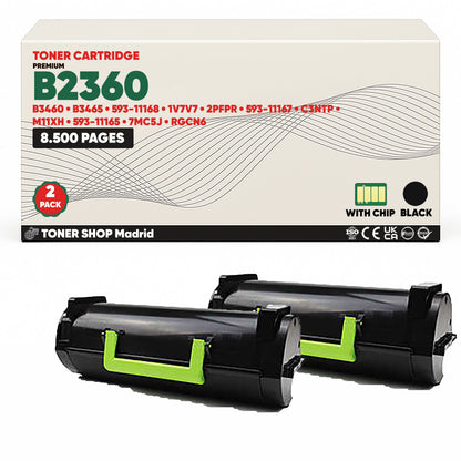 BDink Cartucho/s Tóner Compatible/s Dell B2360/B3460/B3465 Negro