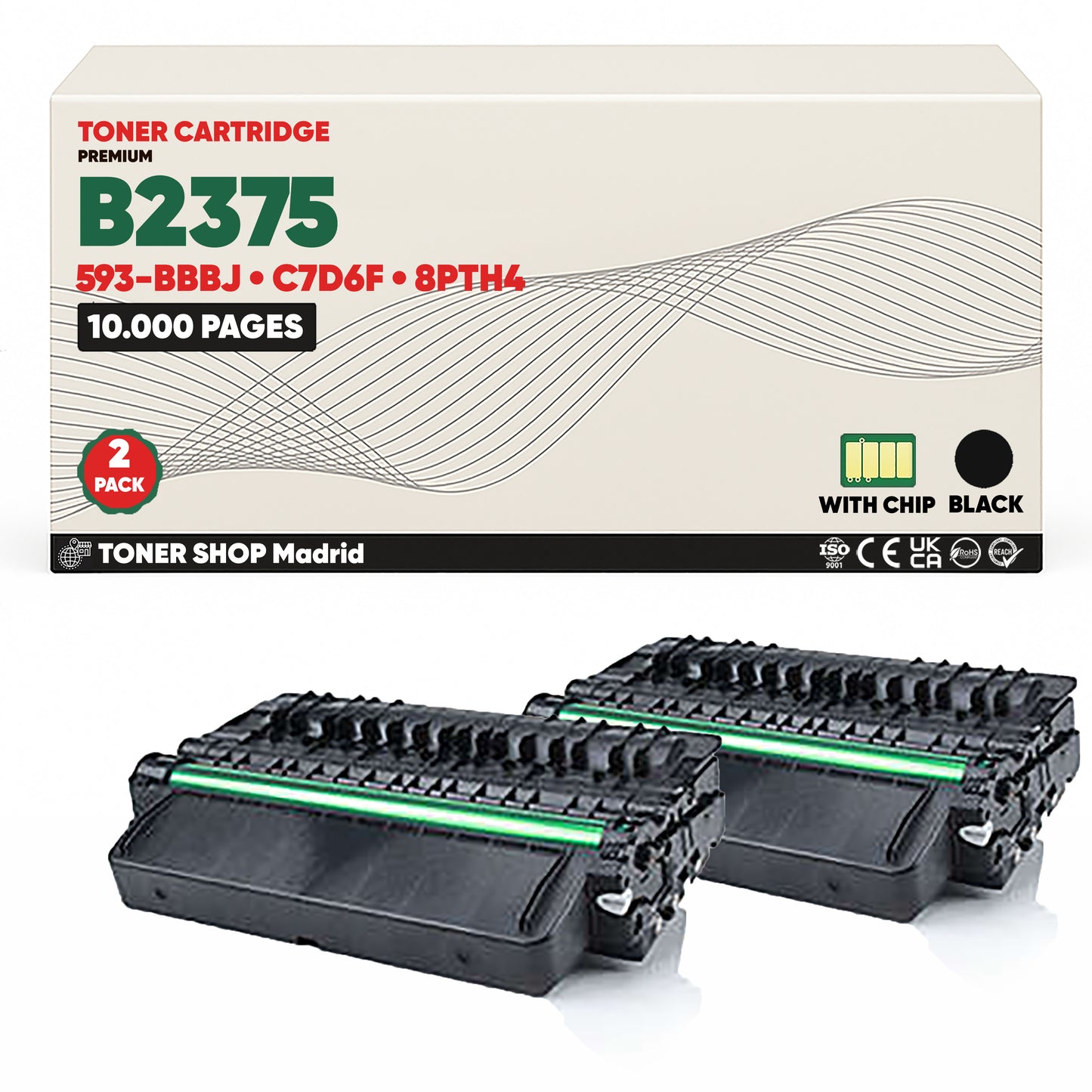 BDink Cartucho/s Tóner Compatible/s Dell B2375 Negro