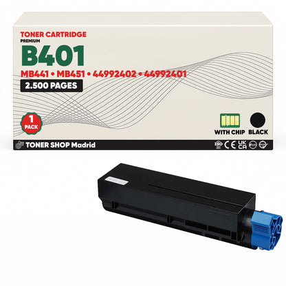 BDink Cartucho Tóner Compatible OKI B401/MB441/MB451