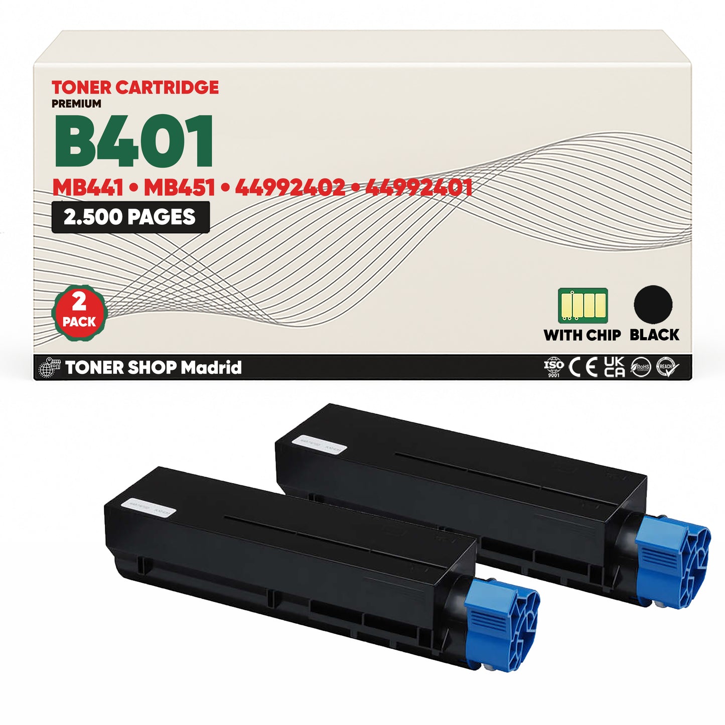 BDink Cartucho Tóner Compatible OKI B401/MB441/MB451