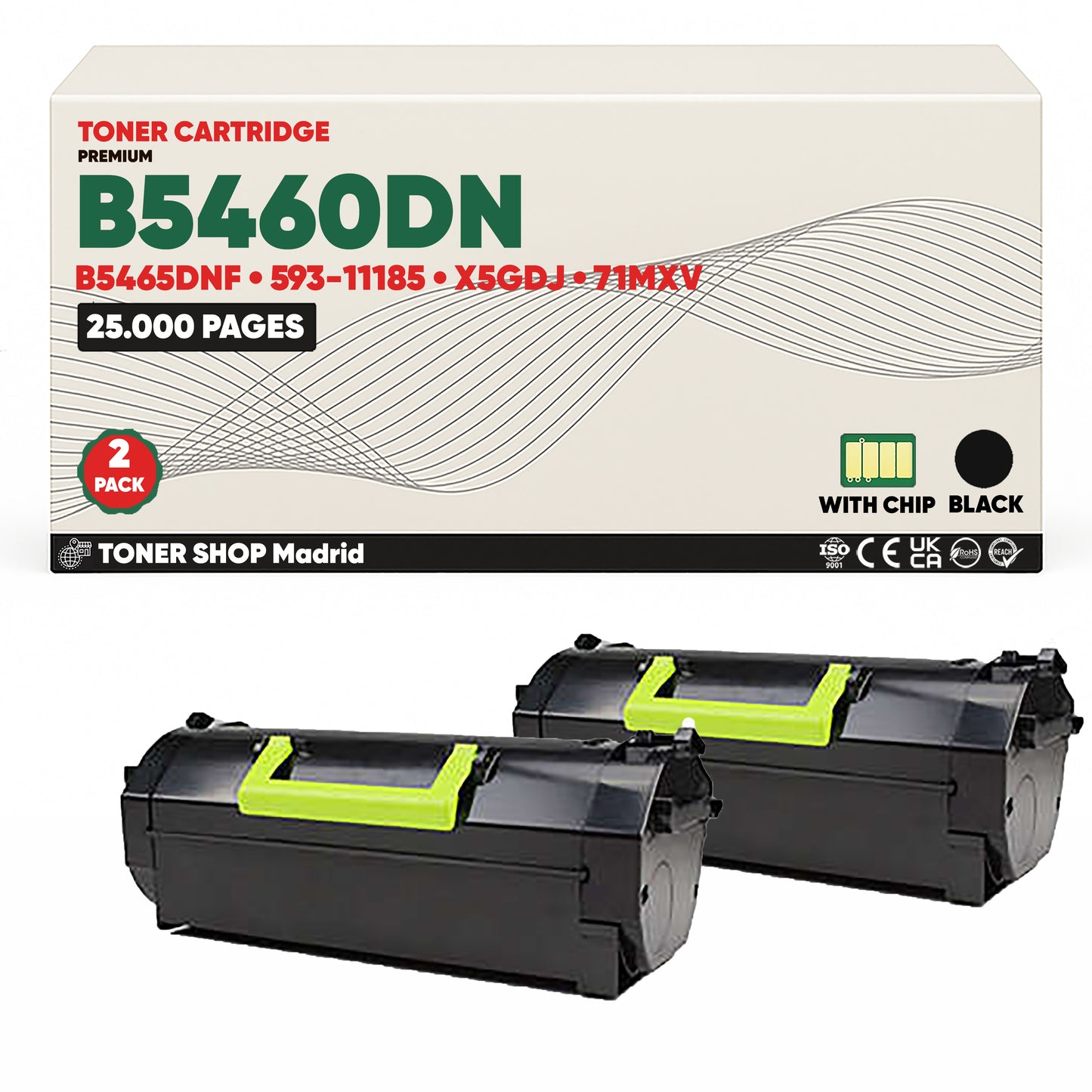 BDink Cartucho/s Tóner Compatible/s Dell B5460DN/B5465DNF Negro