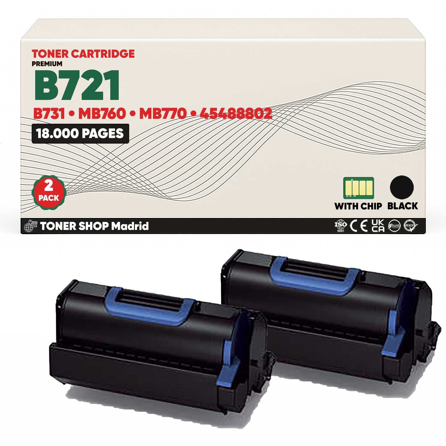 BDink Cartucho Tóner Compatible OKI B721/B731 Negro