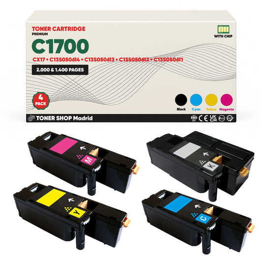BDink Tóner Compatible Epson C1700/CX17 (Pack 4 CMYK)