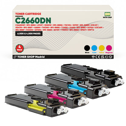 BDink Tóner Compatible Dell C2660DN/C2665DNF (Pack 4 CMYK)