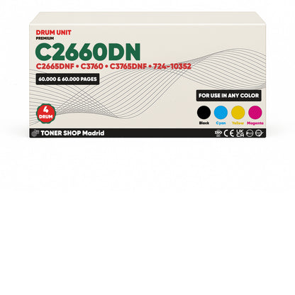 BDink Tambor de Imagen Compatible Dell C2660DN (Pack 4 CMYK)