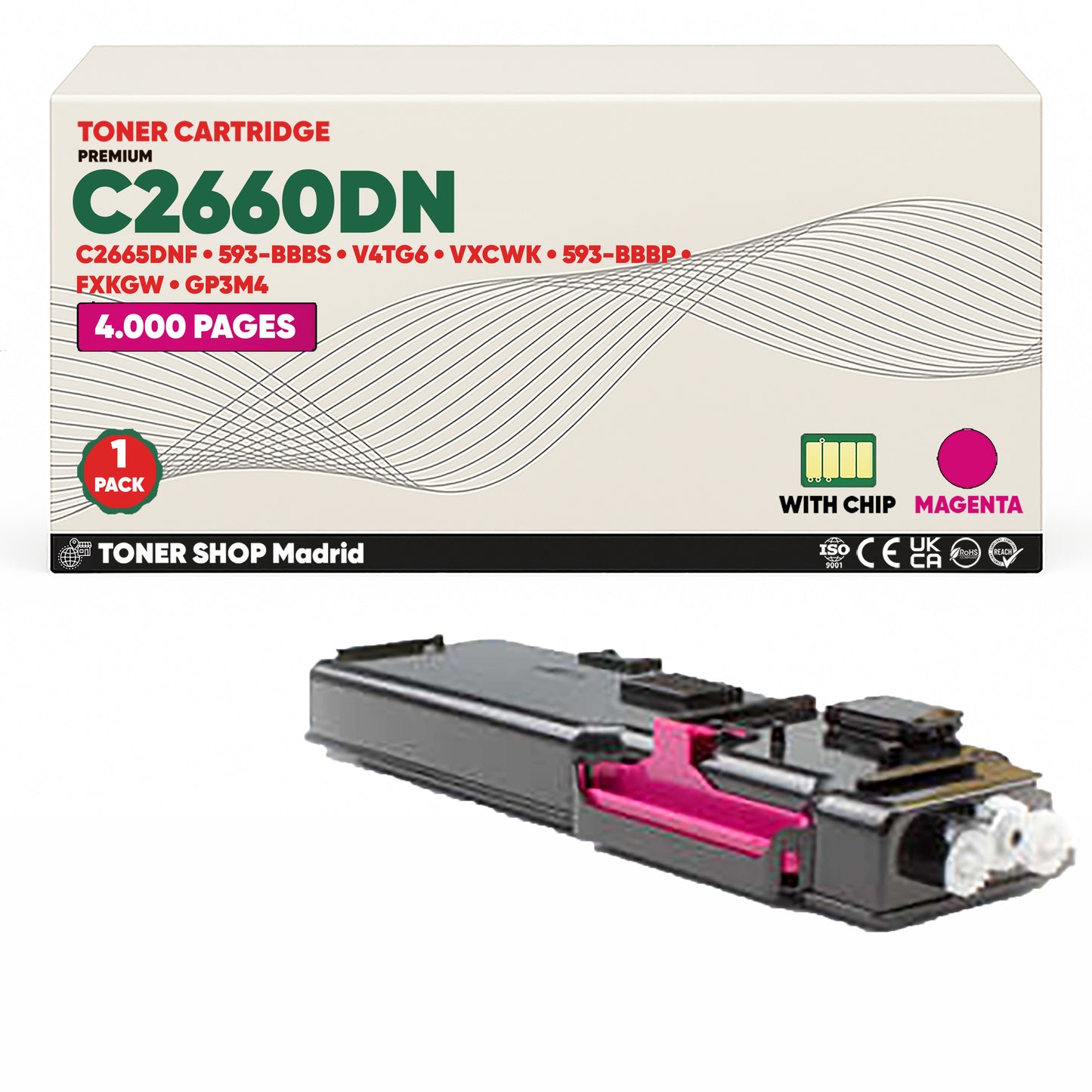 BDink Tóner Compatible Dell C2660DN/C2665DNF (Pack 4 CMYK)
