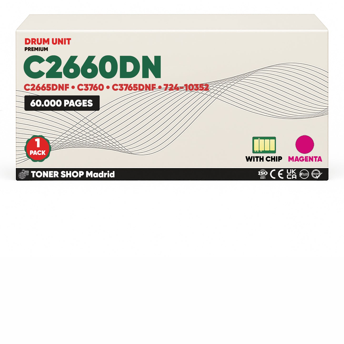 BDink Tambor de Imagen Compatible Dell C2660DN (Pack 4 CMYK)