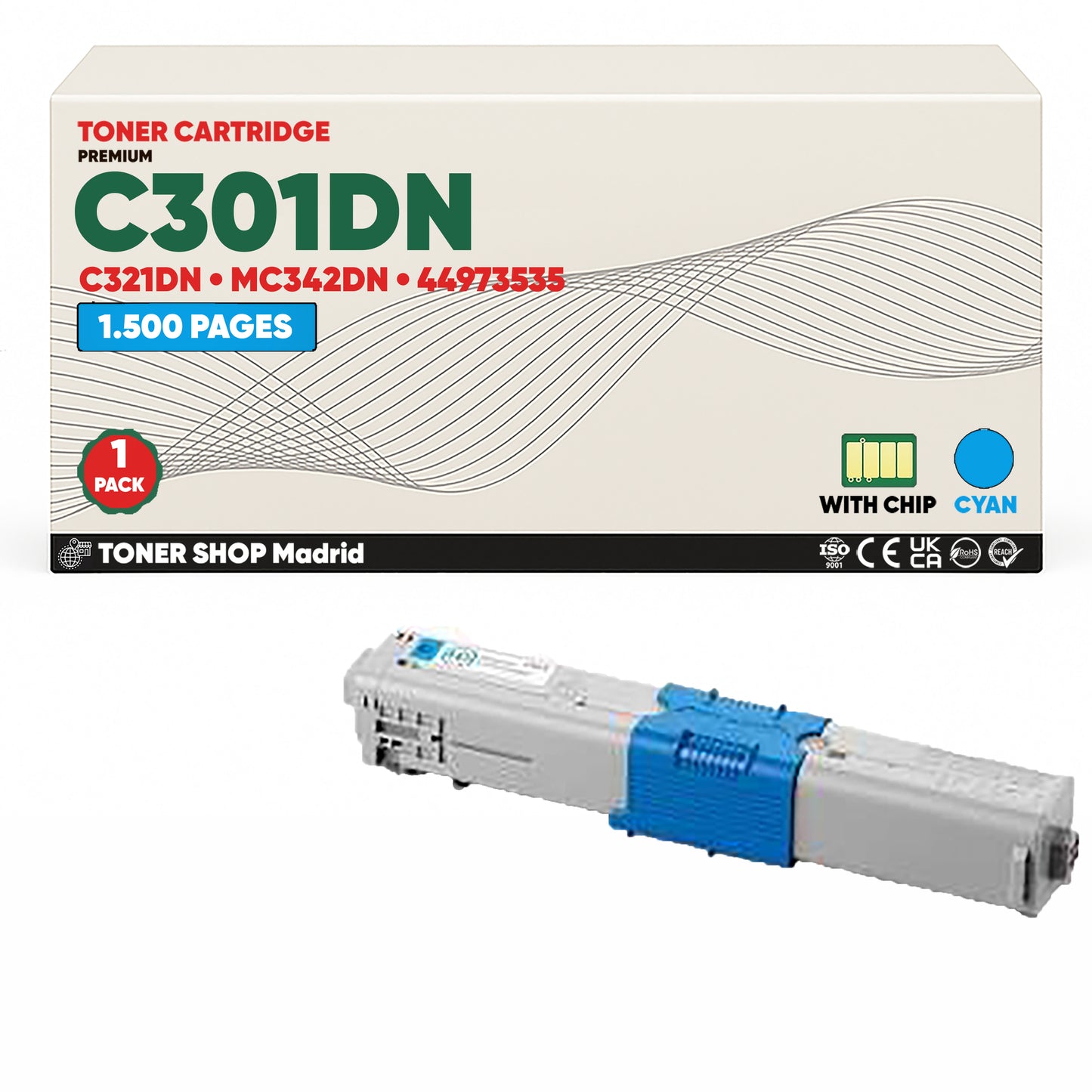 BDink Tóner Compatible OKI C301DN/C321DN/MC342DN (Pack 4 CMYK)