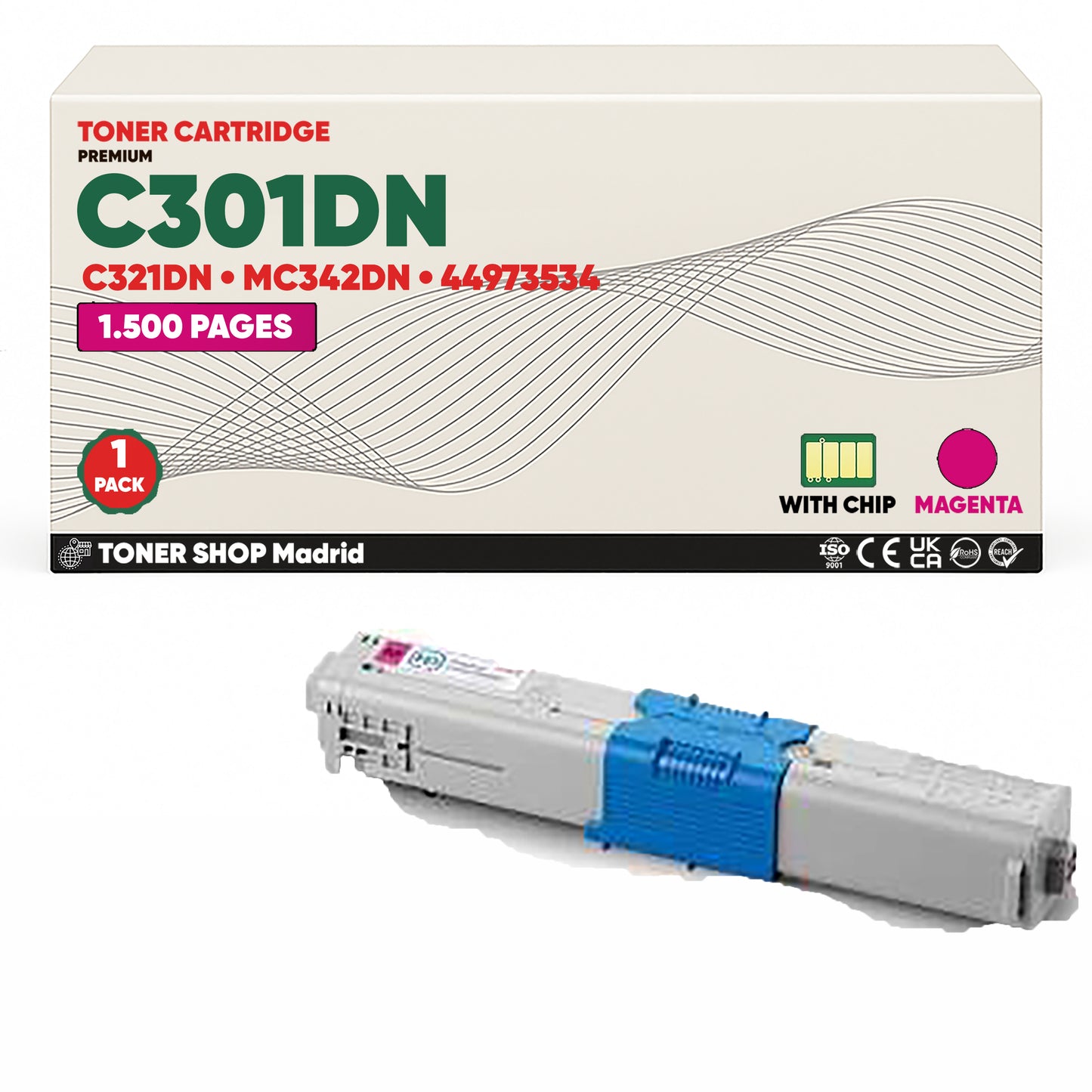 BDink Tóner Compatible OKI C301DN/C321DN/MC342DN (Pack 4 CMYK)