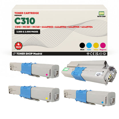 BDink Tóner Compatible OKI C310/C510/MC351/MC361 (Pack 4 CMYK)