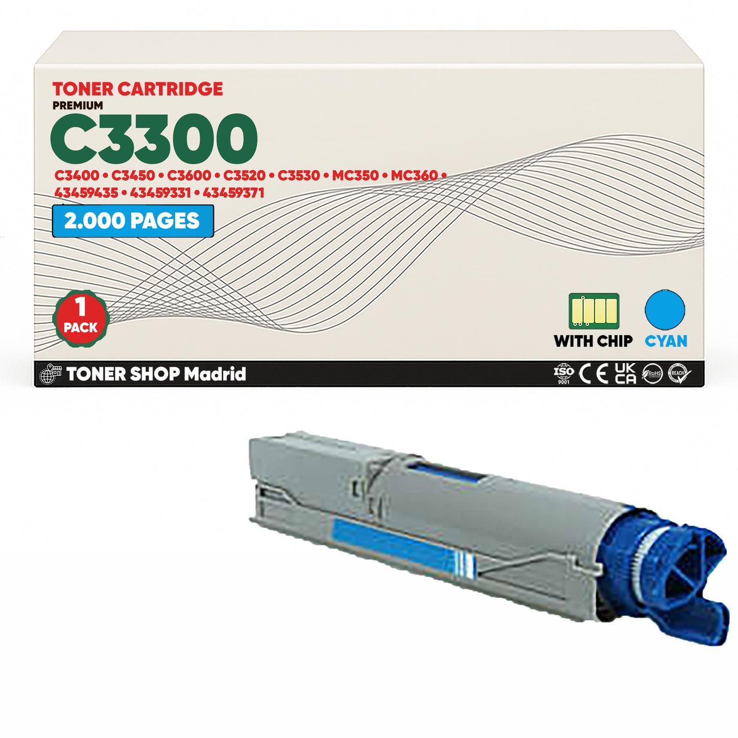 BDink Tóner Compatible OKI C3300/C3400/MC350/MC360 (Pack 4 CMYK)